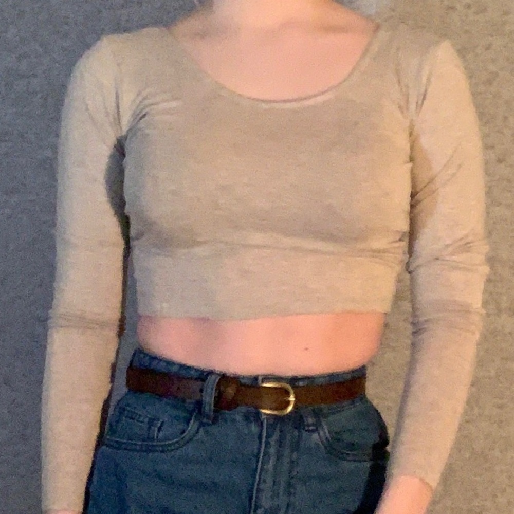 tan crop top